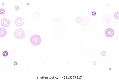 Patrón vectorial púrpura claro con esferas. Ilustración abstracta moderna con gotas de agua coloridas. Diseño para afiches, banner de sitios web.