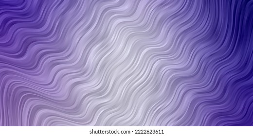 Light Purple vector pattern with wry lines. Abstract illustration with gradient bows. Pattern for ads, commercials.