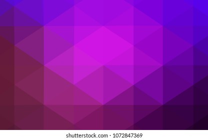 Light Purple vector polygon abstract layout. Elegant bright polygonal illustration with gradient. The best triangular design for your business.