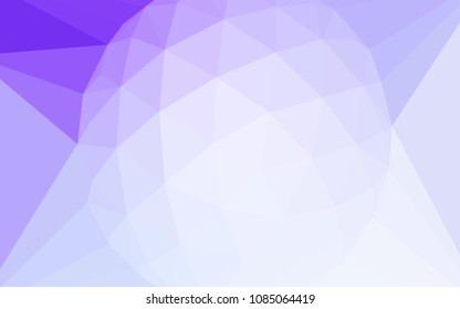 Light Purple vector polygon abstract background with a gem in a centre. Polygonal abstract illustration with gradient. Textured pattern for your backgrounds.