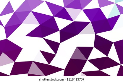 Light Purple vector polygon abstract. Creative illustration in halftone style with gradient. Triangular pattern for your business design.