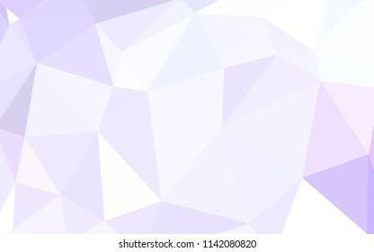 Light Purple vector polygon abstract backdrop. Glitter abstract illustration with an elegant triangles. Best triangular design for your business.
