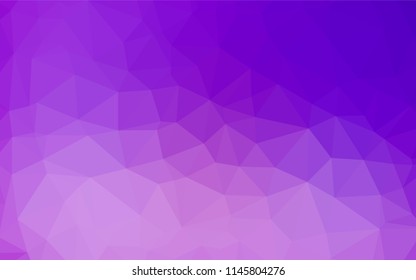 Light Purple vector polygon abstract backdrop. An elegant bright illustration with gradient. The best triangular design for your business.