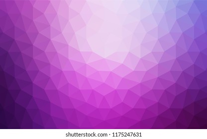 Light Purple vector polygon abstract background. Triangular geometric sample with gradient.  A completely new design for your leaflet.