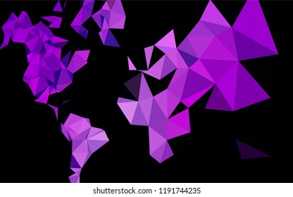 Light Purple vector polygon abstract backdrop. Shining illustration, which consist of triangles. The textured pattern can be used for background.