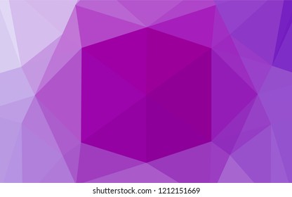 Light Purple vector polygon abstract layout. Geometric illustration in Origami style with gradient.  The best triangular design for your business.