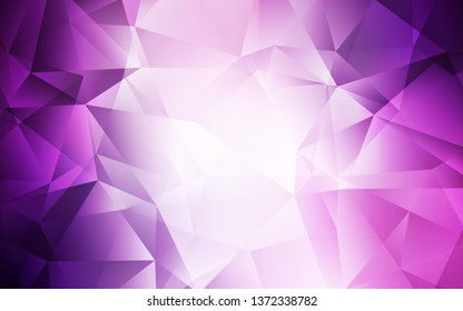 Light Purple vector polygon abstract layout. Polygonal abstract illustration with gradient. Best triangular design for your business.