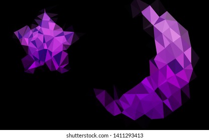 Light Purple vector polygon abstract backdrop. A sample with polygonal shapes. Brand new style for your business design.