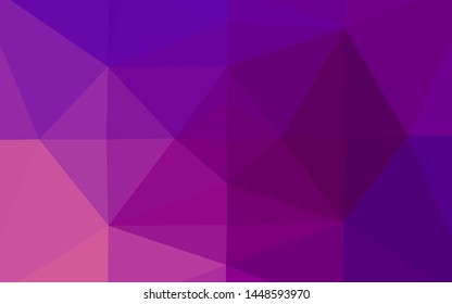 Light Purple vector polygon abstract background. Colorful illustration in Origami style with gradient.  Template for your brand book.