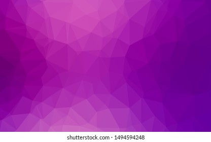 Light Purple vector polygon abstract background. Shining illustration, which consist of triangles. The best triangular design for your business.