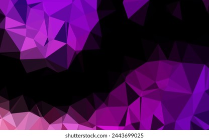 Light Purple vector polygon abstract layout. Colorful illustration in Origami style with gradient.  The best triangular design for your business.