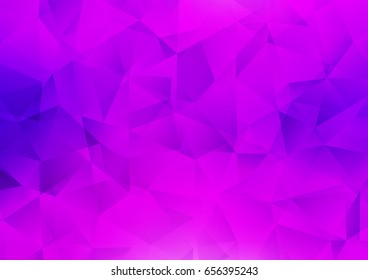Light Purple vector polygonal background. Shining illustration, which consist of triangles. The textured pattern can be used for background.