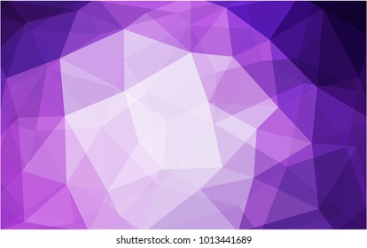 Light Purple vector polygonal illustration, which consist of triangles. Triangular pattern for your business design. Geometric background in Origami style with gradient. 