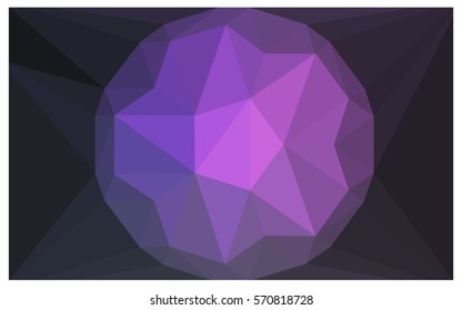 Light Purple vector polygonal illustration, which consist of triangles with a gemstone in center. Triangular design of a huge diamond for your business. Creative geometric background of gems.