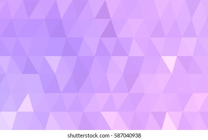 Light Purple vector polygonal illustration, which consist of triangles. Triangular pattern for your business design. Geometric background in Origami style with gradient. 