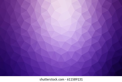 Light Purple vector polygonal illustration, which consist of triangles. Triangular pattern for your business design. Geometric background in Origami style with gradient. 