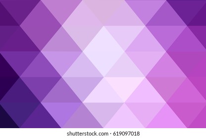 Light Purple vector polygonal illustration, which consist of triangles. Triangular pattern for your business design. Geometric background in Origami style with gradient. 
