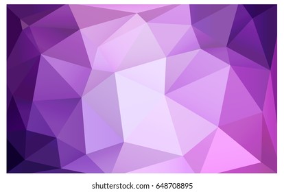 Light Purple vector polygonal illustration, which consist of triangles. Triangular pattern for your business design. Geometric background in Origami style with gradient. 