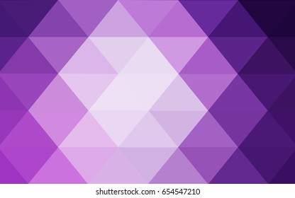 Light Purple vector polygonal illustration, which consist of triangles. Triangular pattern for your business design. Geometric background in Origami style with gradient. 