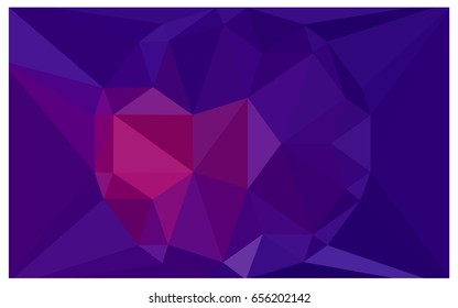Light Purple vector polygonal illustration, which consist of triangles with a gemstone in center. Triangular design of a huge diamond for your business. Creative geometric background of gems.