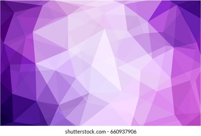 Light Purple vector polygonal illustration, which consist of triangles. Triangular pattern for your business design. Geometric background in Origami style with gradient. 