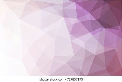 Light Purple vector polygonal illustration, which consist of triangles. Triangular pattern for your business design. Geometric background in Origami style with gradient. 