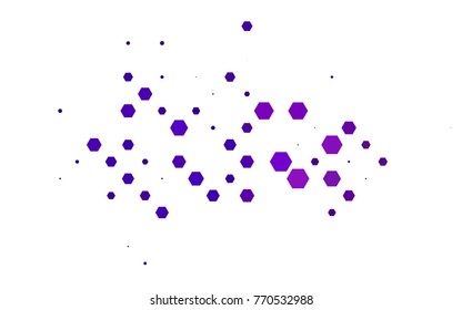 Light Purple vector polygonal illustration, which consist of hexagons. Hexagonal design for your business. Creative geometric background in Origami style with gradient
