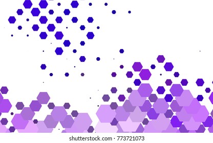Light Purple vector polygonal illustration, which consist of hexagons. Hexagonal design for your business. Creative geometric background in Origami style with gradient