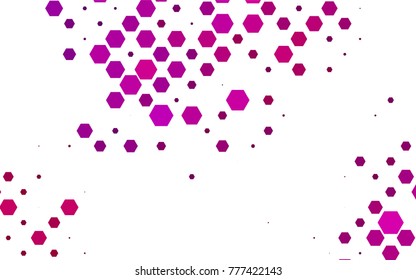 Light Purple vector polygonal illustration, which consist of hexagons. Hexagonal design for your business. Creative geometric background in Origami style with gradient
