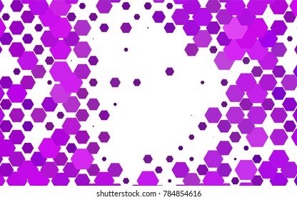 Light Purple vector polygonal illustration, which consist of hexagons. Hexagonal pattern for your business design. Geometric background in Origami style with gradient. 
