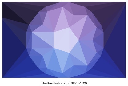 Light Purple vector polygonal illustration, which consist of triangles with a gemstone in center. Triangular design of a huge diamond for your business. Creative geometric background of gems.