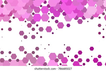 Light Purple vector polygonal illustration, which consist of hexagons. Hexagonal design for your business. Creative geometric background in Origami style with gradient