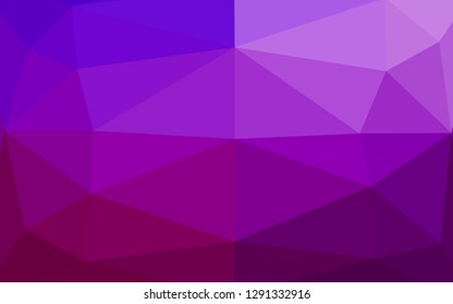 Light Purple vector polygonal pattern. A completely new color illustration in a vague style. Triangular pattern for your business design.