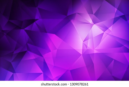 Light Purple vector polygonal pattern. Shining polygonal illustration, which consist of triangles. Best triangular design for your business.