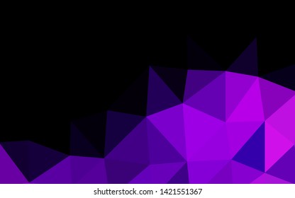Light Purple vector polygonal pattern. Shining illustration, which consist of triangles. Brand new style for your business design.