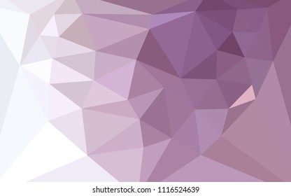 Light Purple vector polygonal template with a heart in a centre. Illustration in Origami style with gradient. Pattern for a brand book's backdrop.