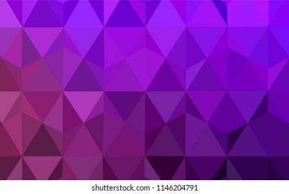 Light Purple vector polygonal template. Geometric illustration in Origami style with gradient.  Triangular pattern for your design.