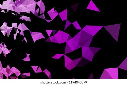 Light Purple vector polygonal template. Glitter abstract illustration with an elegant design. Triangular pattern for your business design.