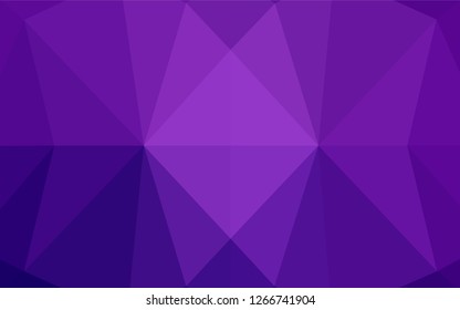 Light Purple vector polygonal template. Triangular geometric sample with gradient.  The elegant pattern can be used as part of a brand book.