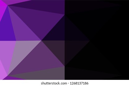 Light Purple vector polygonal template. Shining illustration, which consist of triangles. The best triangular design for your business.
