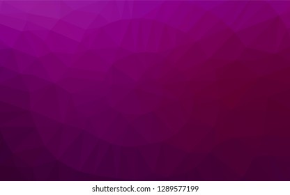 Light Purple vector polygonal template. Triangular geometric sample with gradient.  The best triangular design for your business.