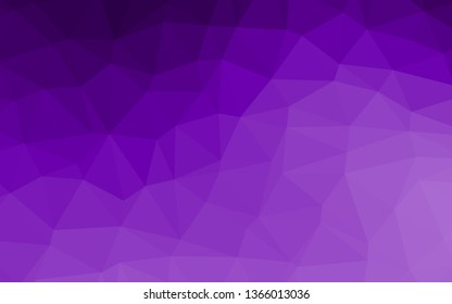 Light Purple vector polygonal template. Colorful illustration in Origami style with gradient.  Triangular pattern for your business design.
