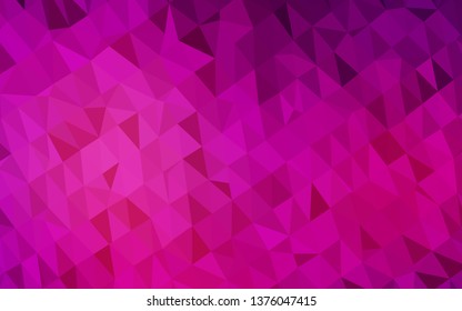 Light Purple vector polygonal template. Creative illustration in halftone style with gradient. The best triangular design for your business.