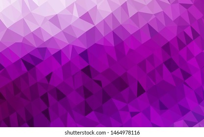 Light Purple vector polygonal template. Brand new colorful illustration in with gradient. Triangular pattern for your business design.