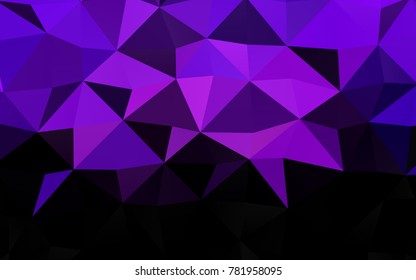 Light Purple vector polygonal template. Shining illustration, which consist of triangles. The elegant pattern can be used as part of a brand book.