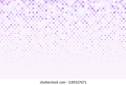 Light Purple vector red banner with set of circles, dots. Donuts Background. Creative Design Template. Technological halftone illustration.