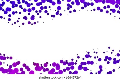 Light Purple vector red banner with set of circles, dots. Donuts Background. Creative Design Template. Technological halftone illustration.