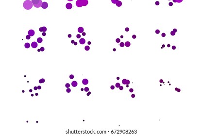 Light Purple vector red banner with set of circles, dots. Creative Design Template. Technological halftone illustration.