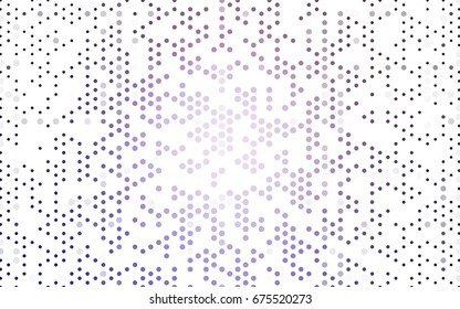 Light Purple vector red banner with set of circles, dots. Donuts Background. Creative Design Template. Technological halftone illustration.