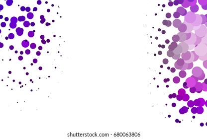Light Purple vector red banner with set of circles, dots. Donuts Background. Creative Design Template. Technological halftone illustration.